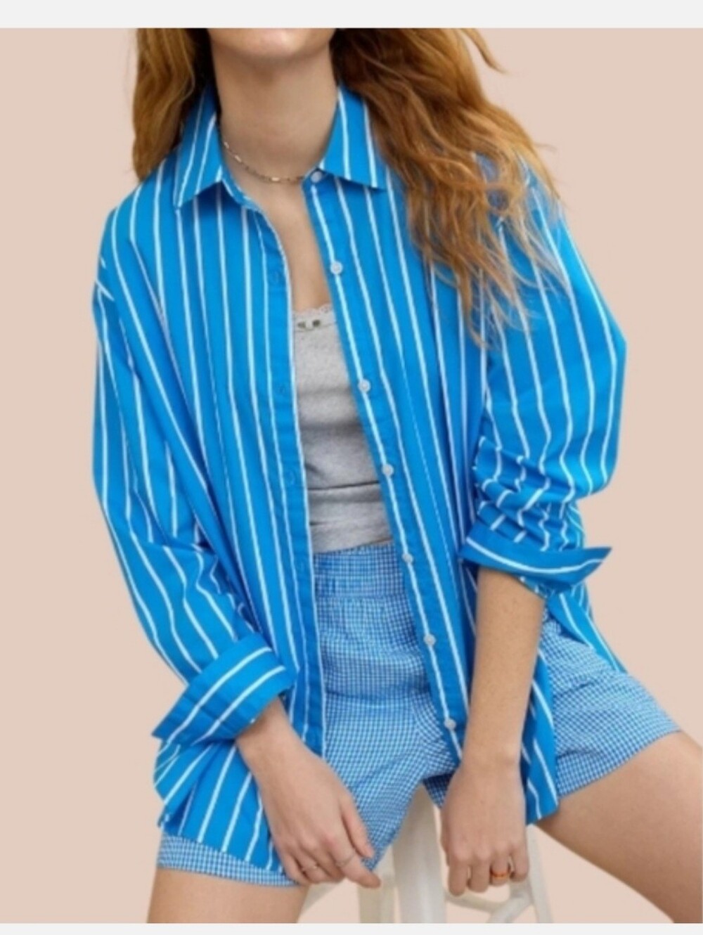 AERIE WOMEN'S GOOD DAY BUTTON DOWN SHIRT IN OCEAN AQUA SIZE MEDIUM NWT